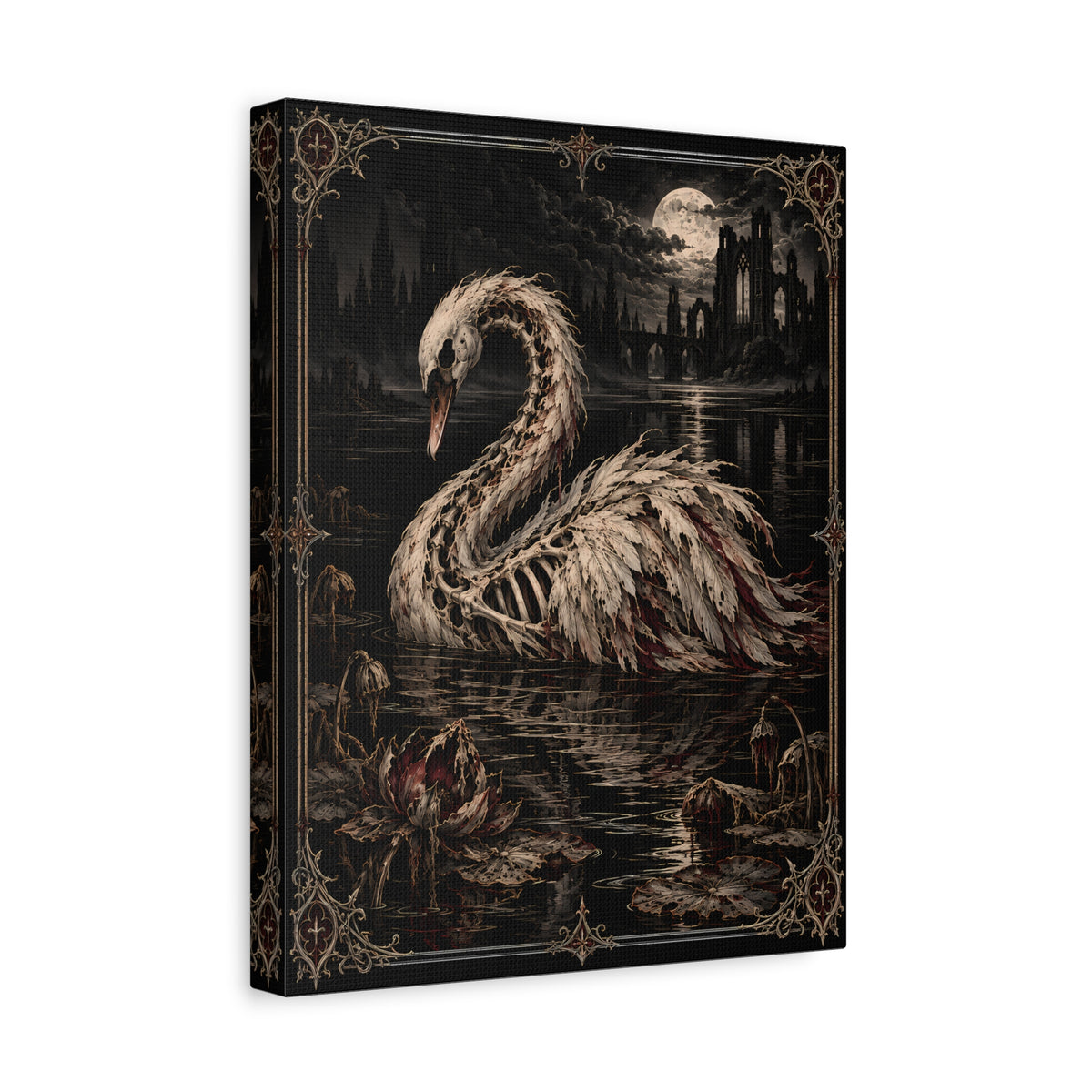 Canvas | Dark Gothic Swan | Occult Wall Art