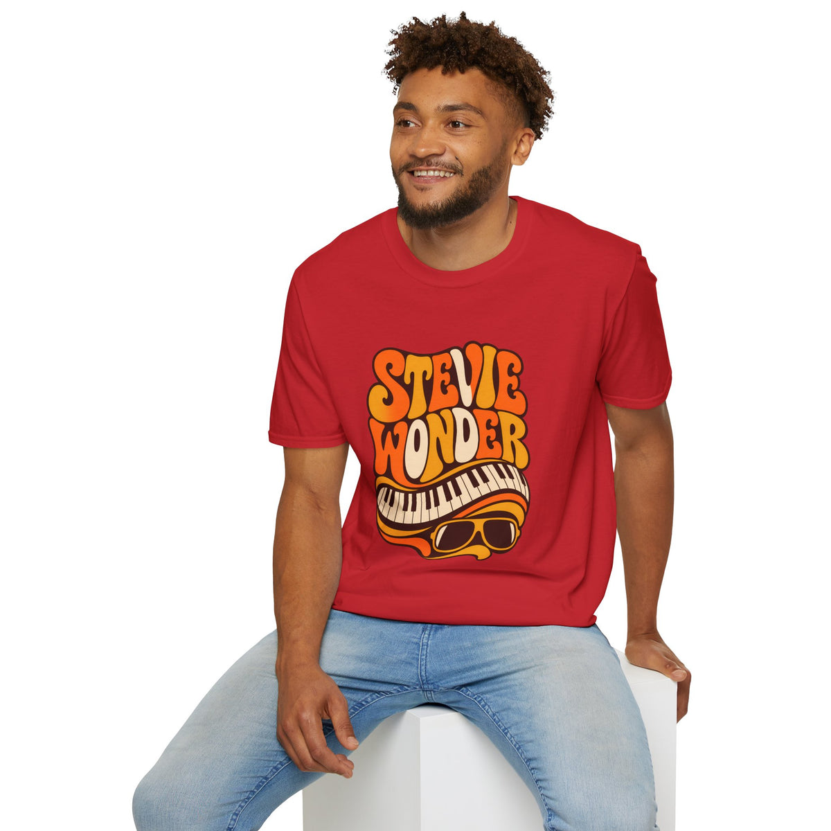 Stevie Wonder Piano Psychedelic Retro Band T-Shirt