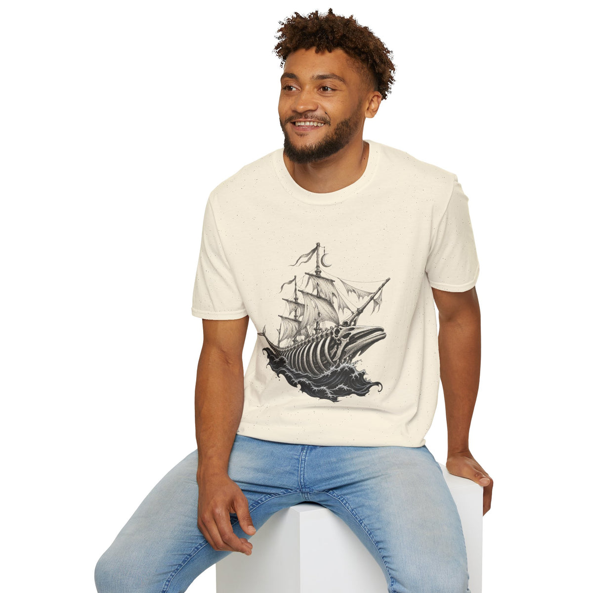 Skeleton Ghost Ship T-Shirt Design | Gothic Whale & Ocean Art