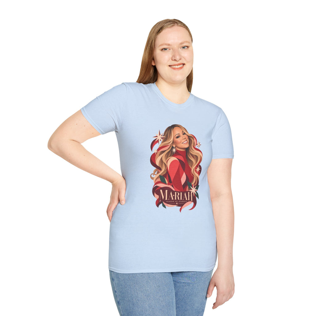 Mariah Carey | Holiday Diva Graphic Tee | Retro Red Star Portrait