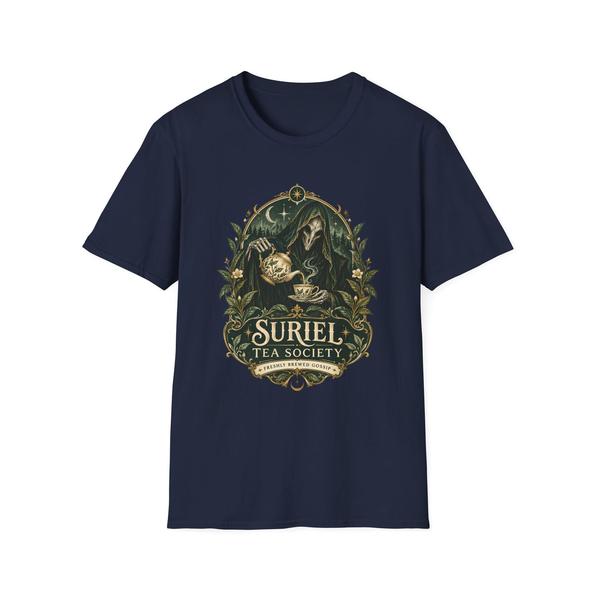 Suriel Tea Society | Freshley Brewed Gossip | ACOTAR Book Graphic T Shirt