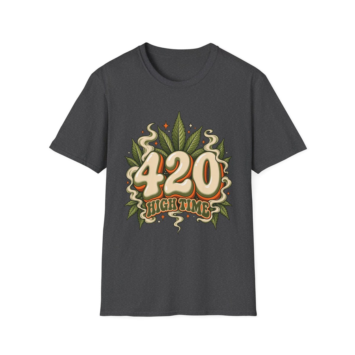 420 High Time | Retro | Cannabis Leaf | Stoner | Graphic Tee
