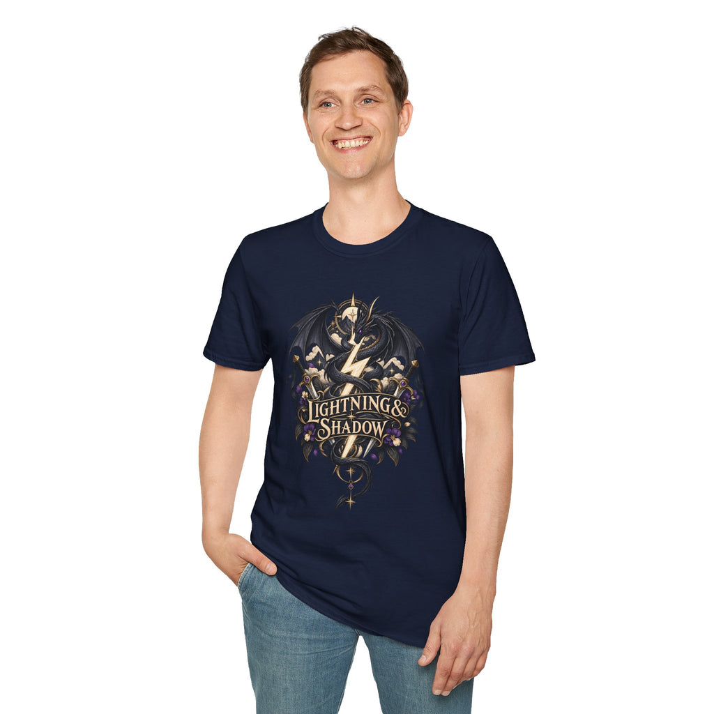 Lightning & Shadow | Onyx Storm Book Inspired Fantasy Dragon T-Shirt