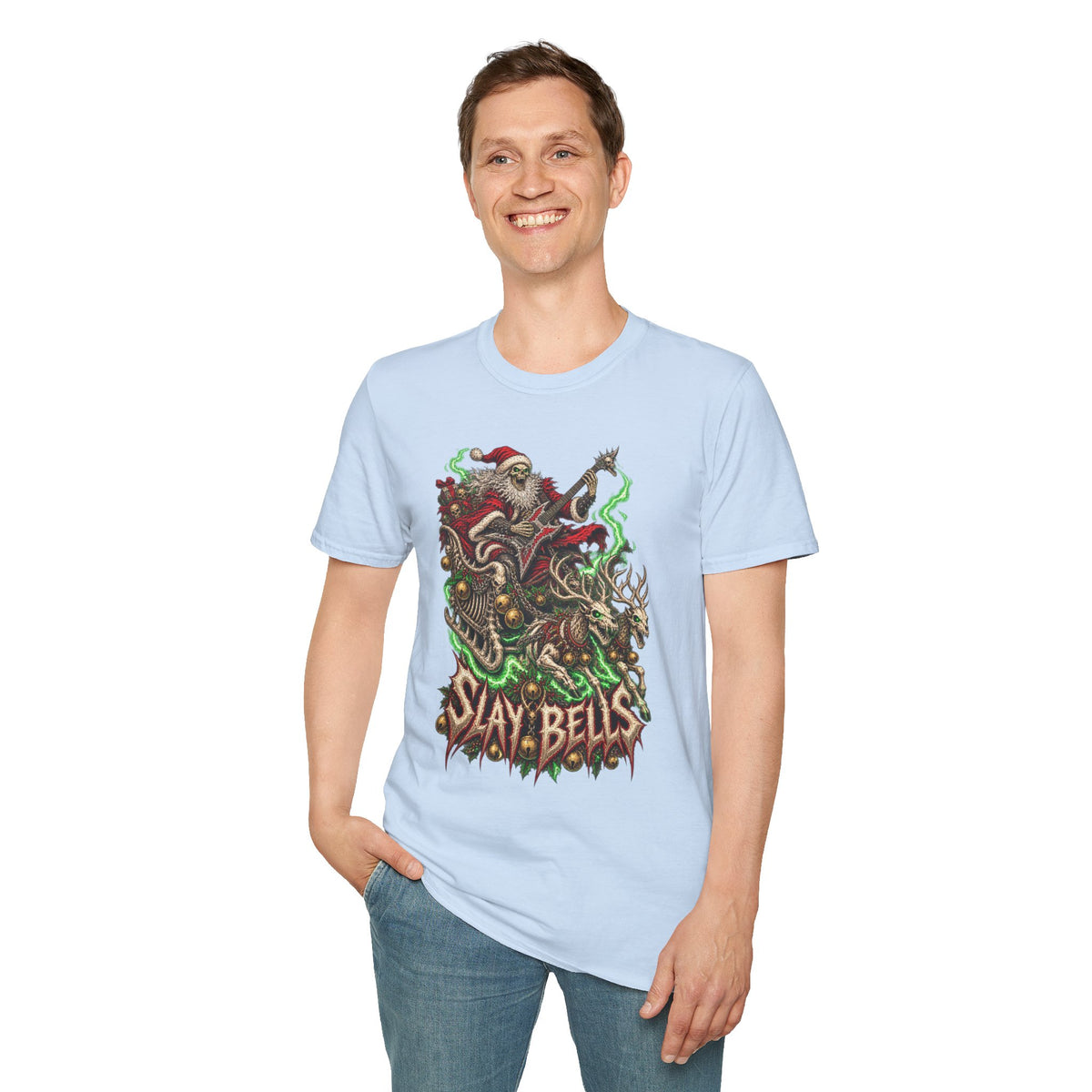 Slay Bells | Santa Clauses Horror Christmas T-Shirt