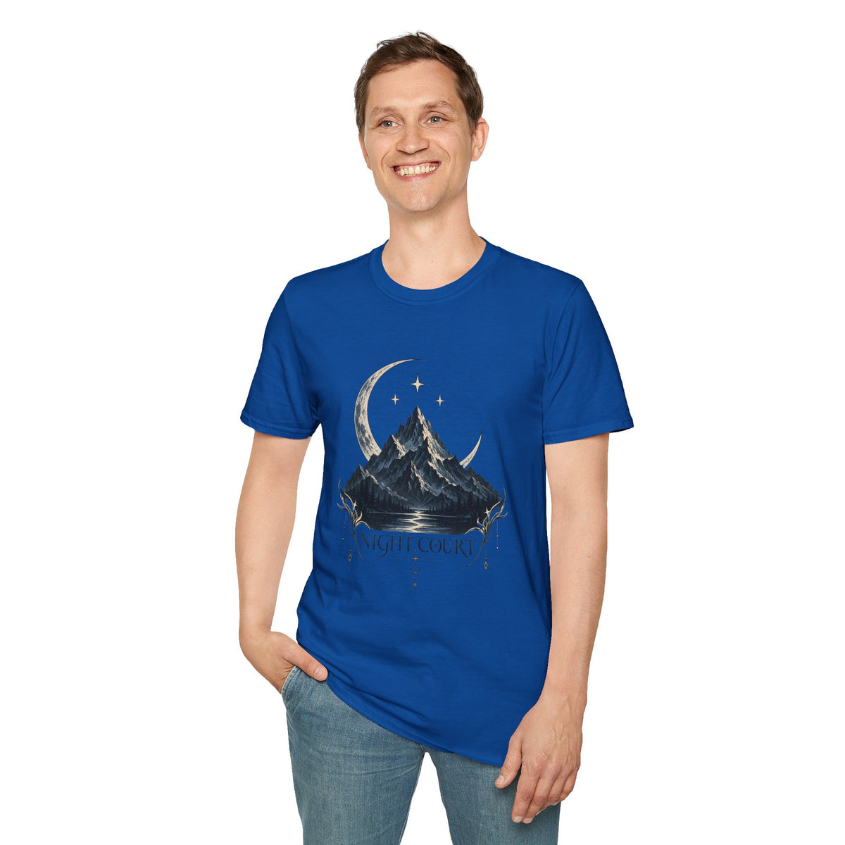 Night Court Mountain | ACOTAR Book Crescent Moon & Stars Graphic