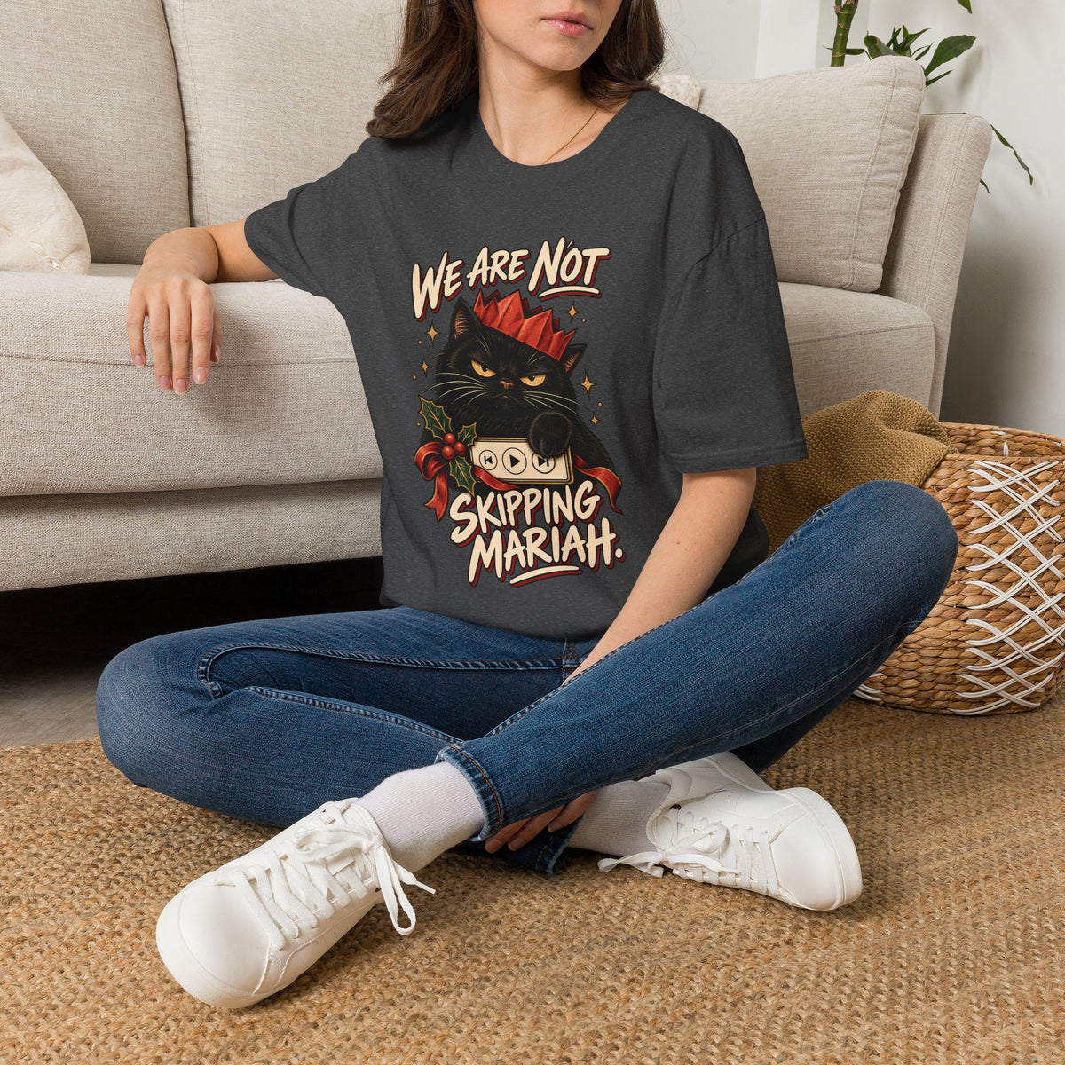 We Are Not Skipping Mariah | Mariah Carey Cat Fan Christmas Holiday Tee