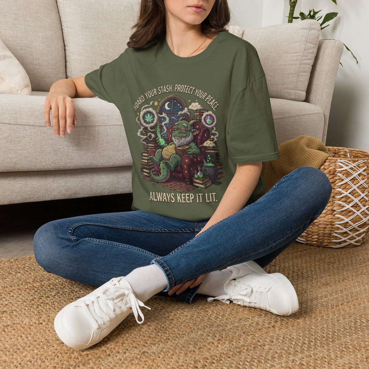 Dragon Stoner - 'Always Keep It Lit' - Psychedelic Chill Graphic Tee