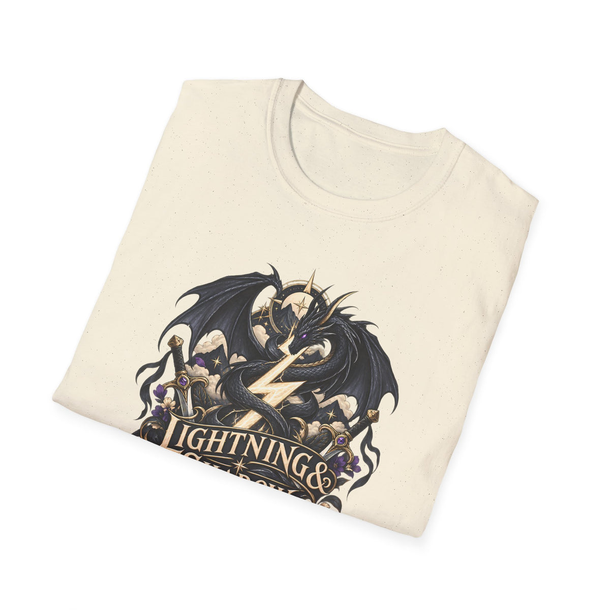 Lightning & Shadow | Onyx Storm Book Inspired Fantasy Dragon T-Shirt