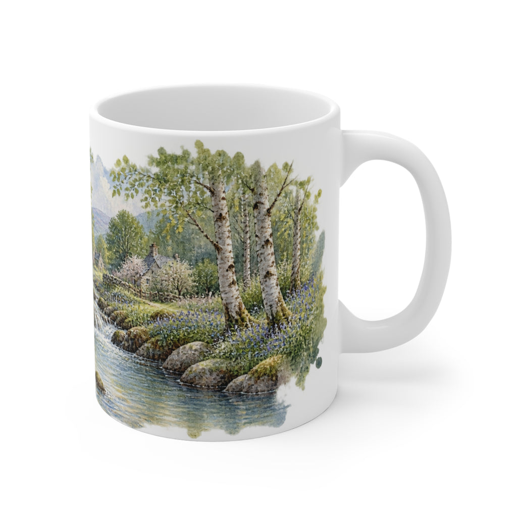 Woodland Stream Watercolour Mug | Forest Landscape