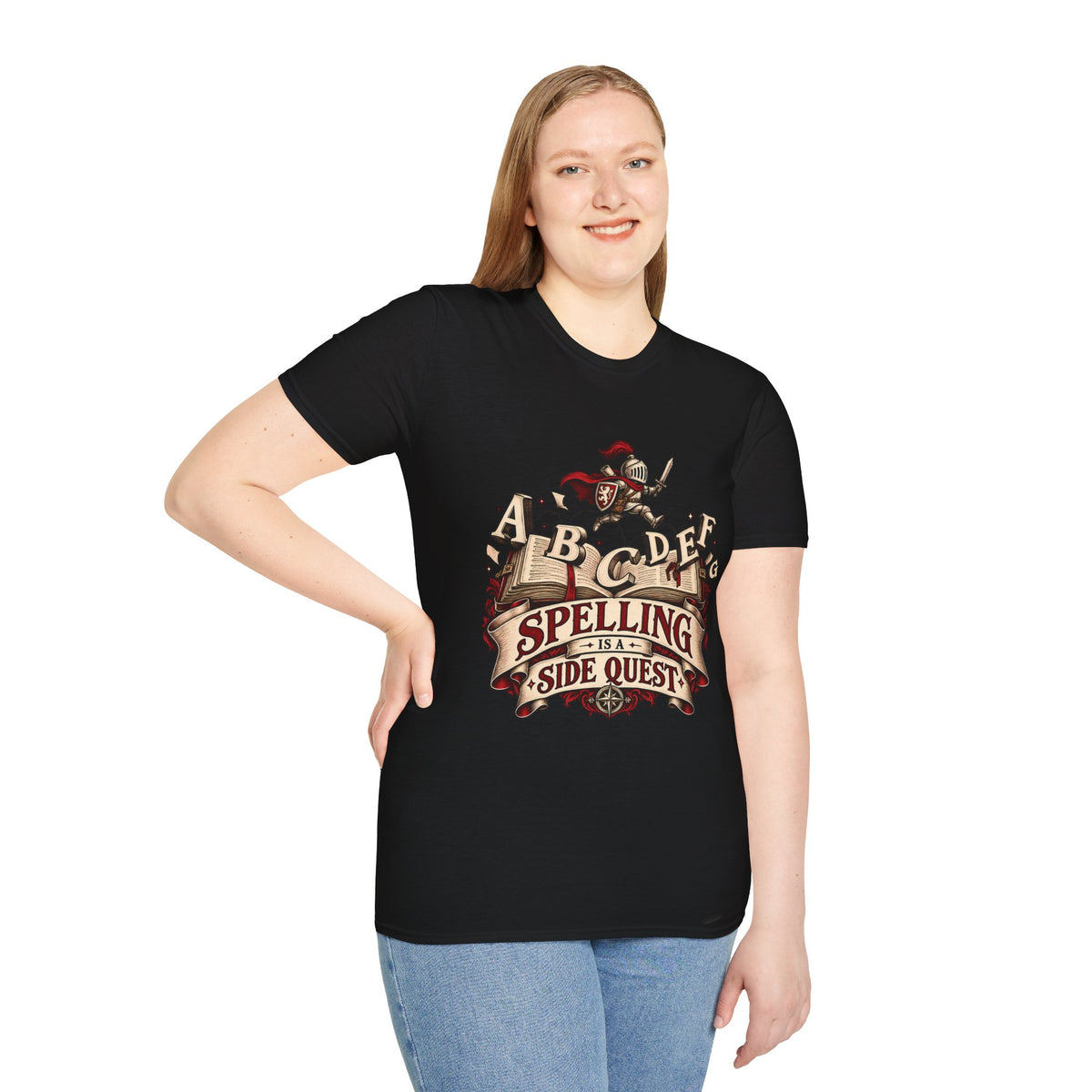 Spelling Is a Side Quest | Funny Spelling & Knight T Shirt