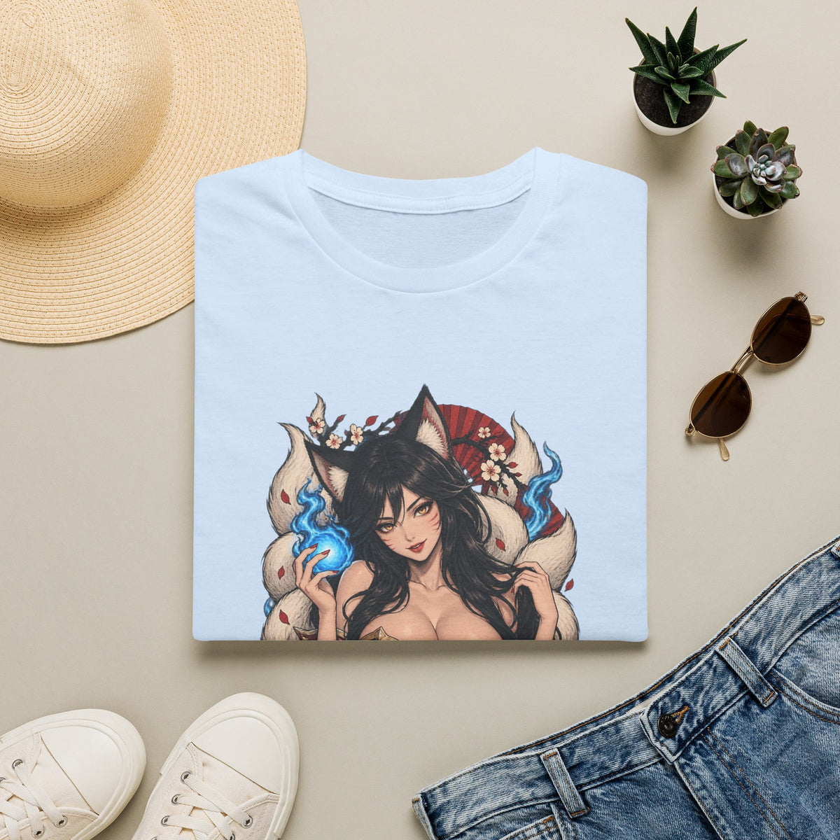 Ahri | League of Legends | Anime Pin Up Kitsune Girl T-Shirt