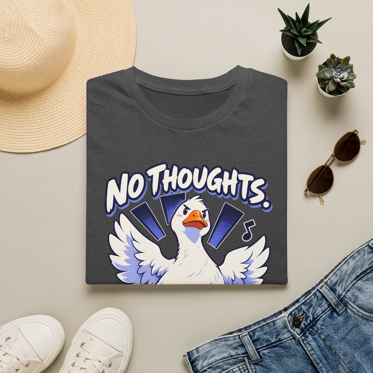 Cute Goose | No Thoughts, Just Boss Music T Shirt