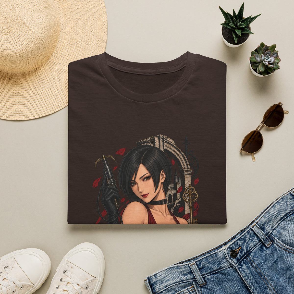 Ada Wong | Residsent Evil Gothic Anime Pin Up Girl T-Shirt