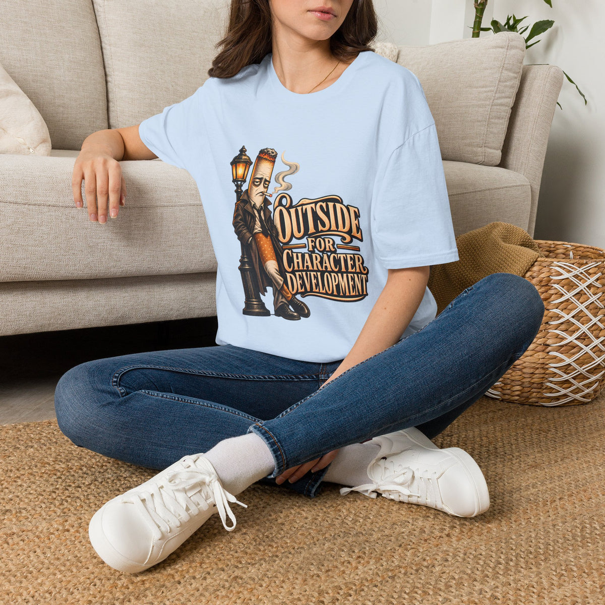 Outside for Character Development | Humorous Vintage Cigarette Graphic