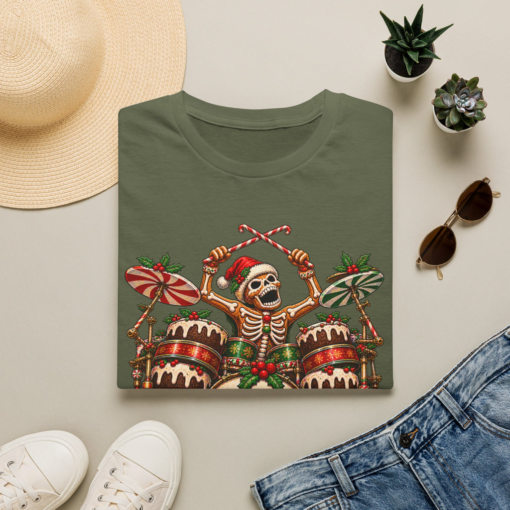 Gingerbread Headbangers | Drummer Christmas T-Shirt