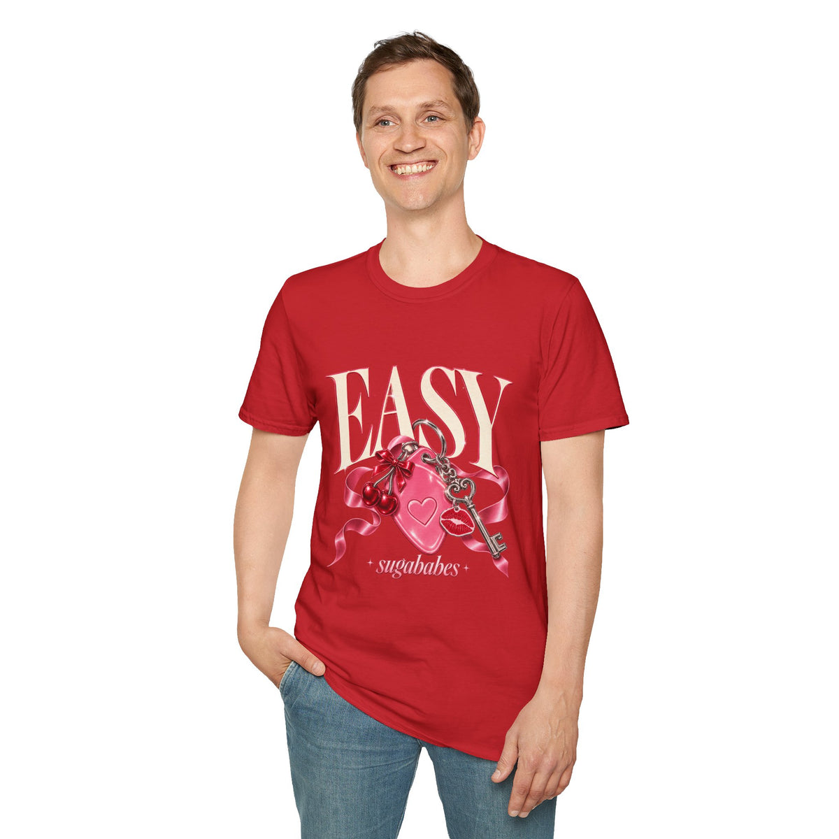 Sugababes | Easy Lockheart Pink Key & Heart Graphic T Shirt