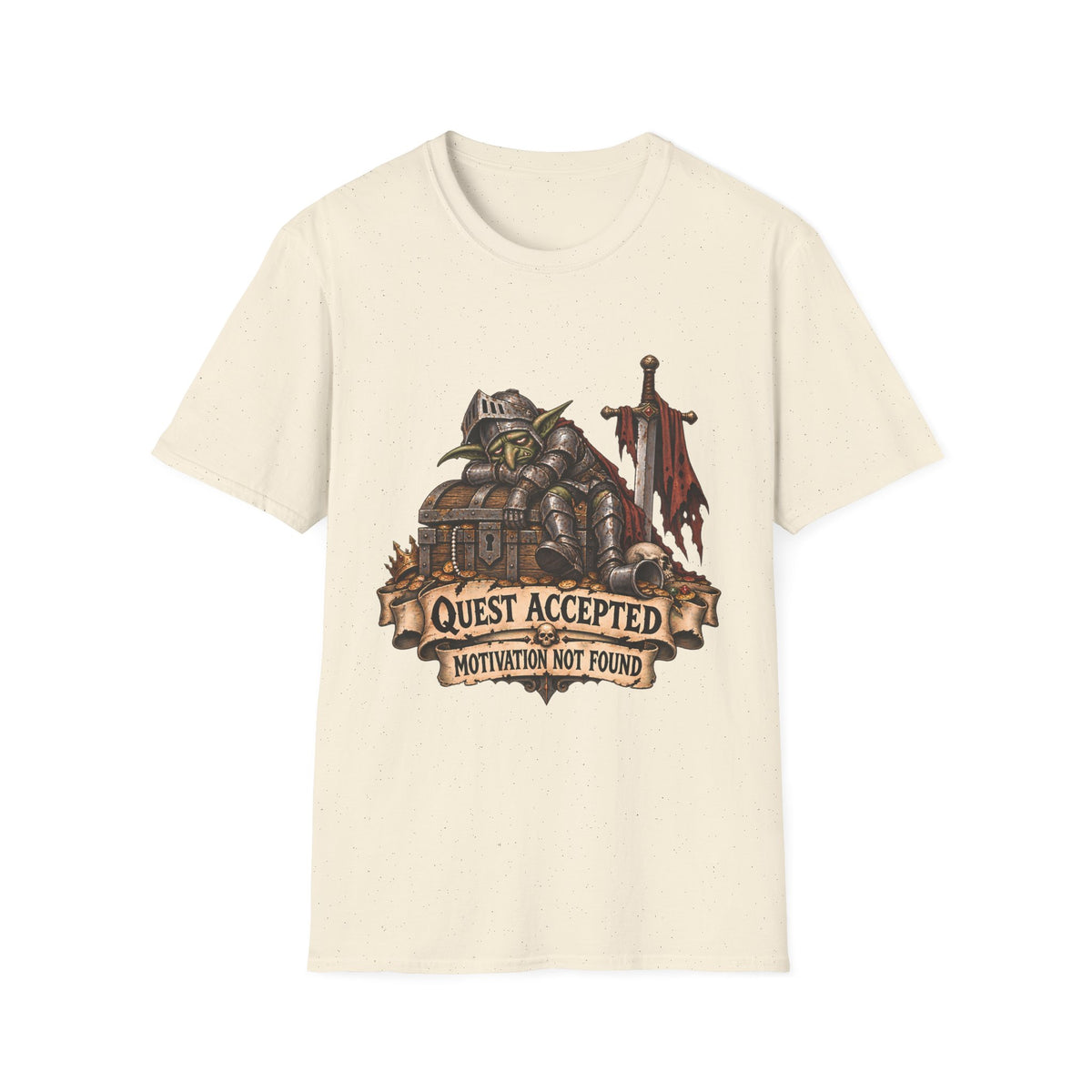 Quest Accepted T‑Shirt | Fantasy Gamer Tee (Motivation Not Found)
