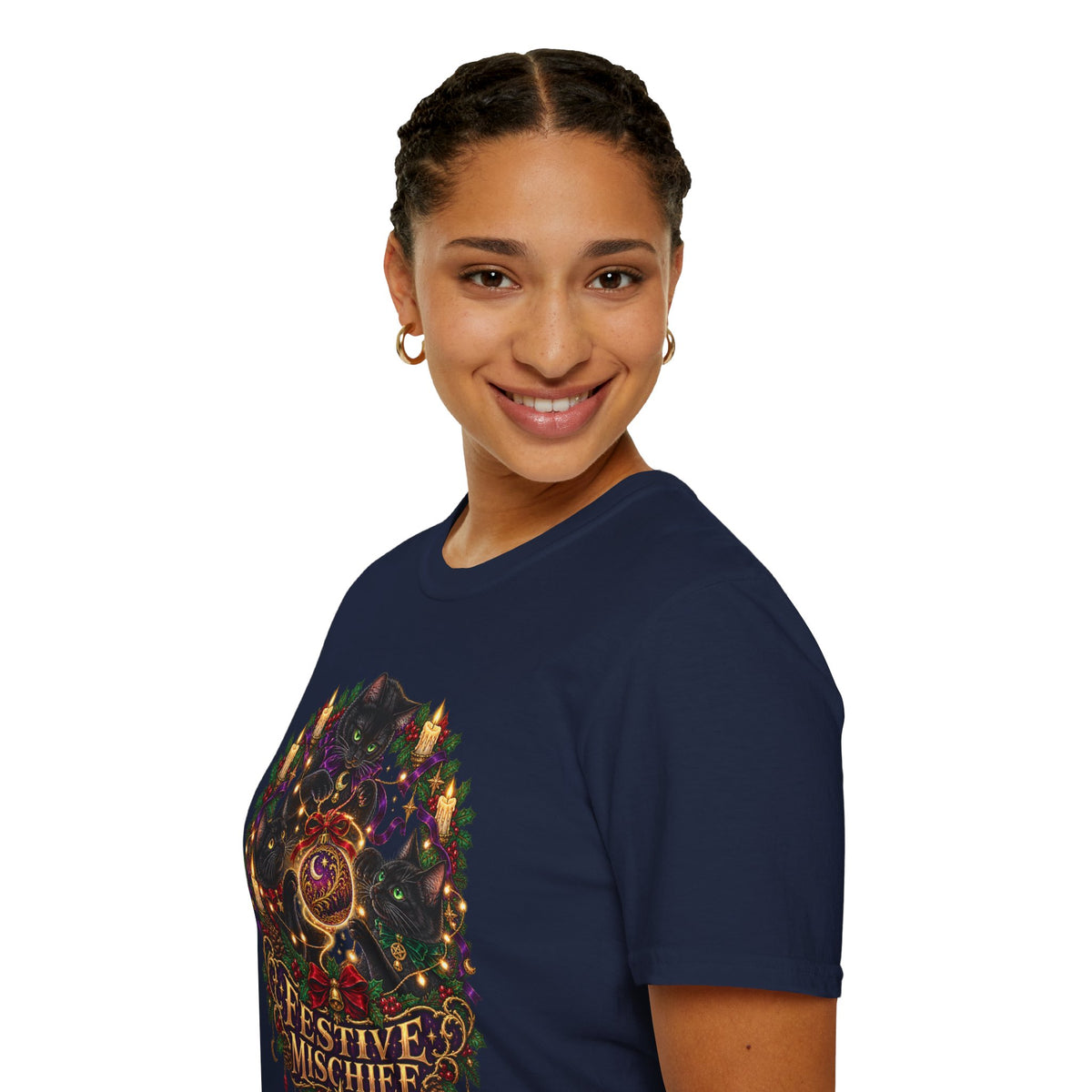 Festive Mischief | Cat Lover Christmas Holiday T-Shirt
