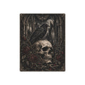 Metal Art Sign | Gothic Raven & Skull | Dark Cemetery Wall Art