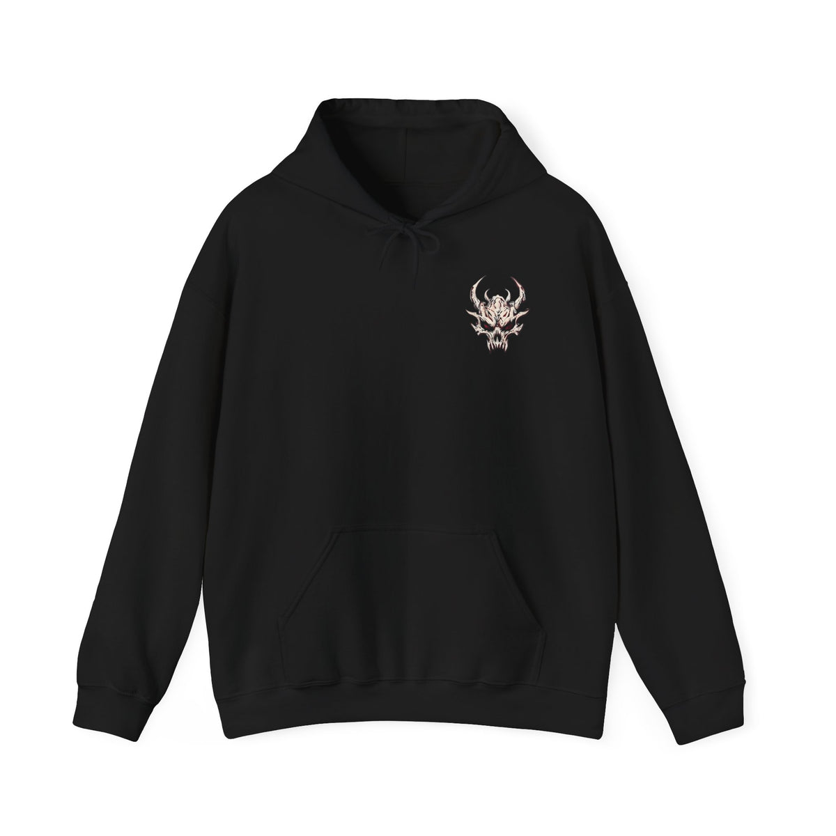 Skull Flame Chest Hoodie — Gothic Streetwear Pullover