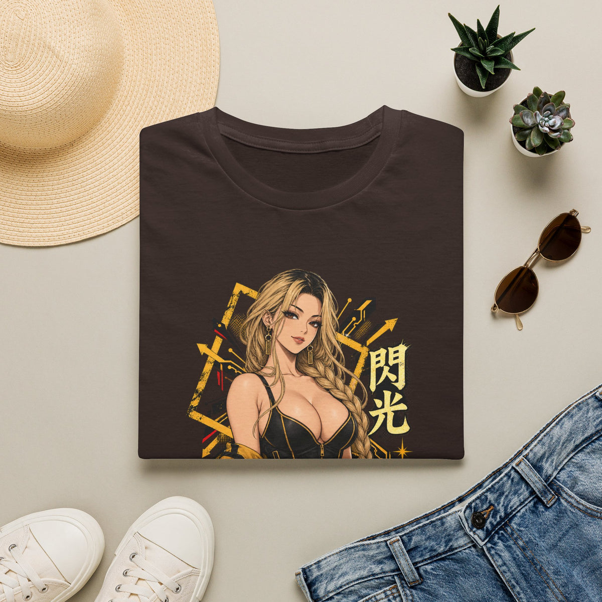 Sunny | Sexy Pin Up Golden Samurai Hot Girl T-Shirt