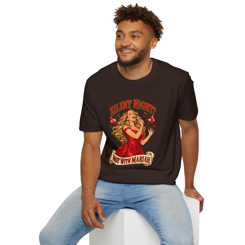 Mariah Carey Christmas T-Shirt | Silent Night? Not With Mariah Retro Holiday Tee