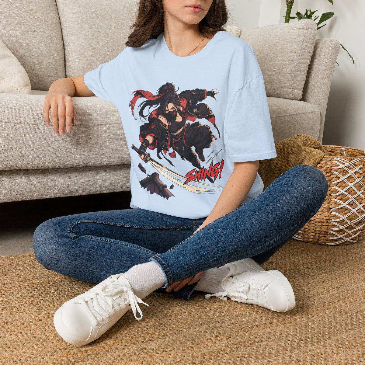 SHING! | Rooftop Samurai Girl | Japanese Anime Style Fight Shirt