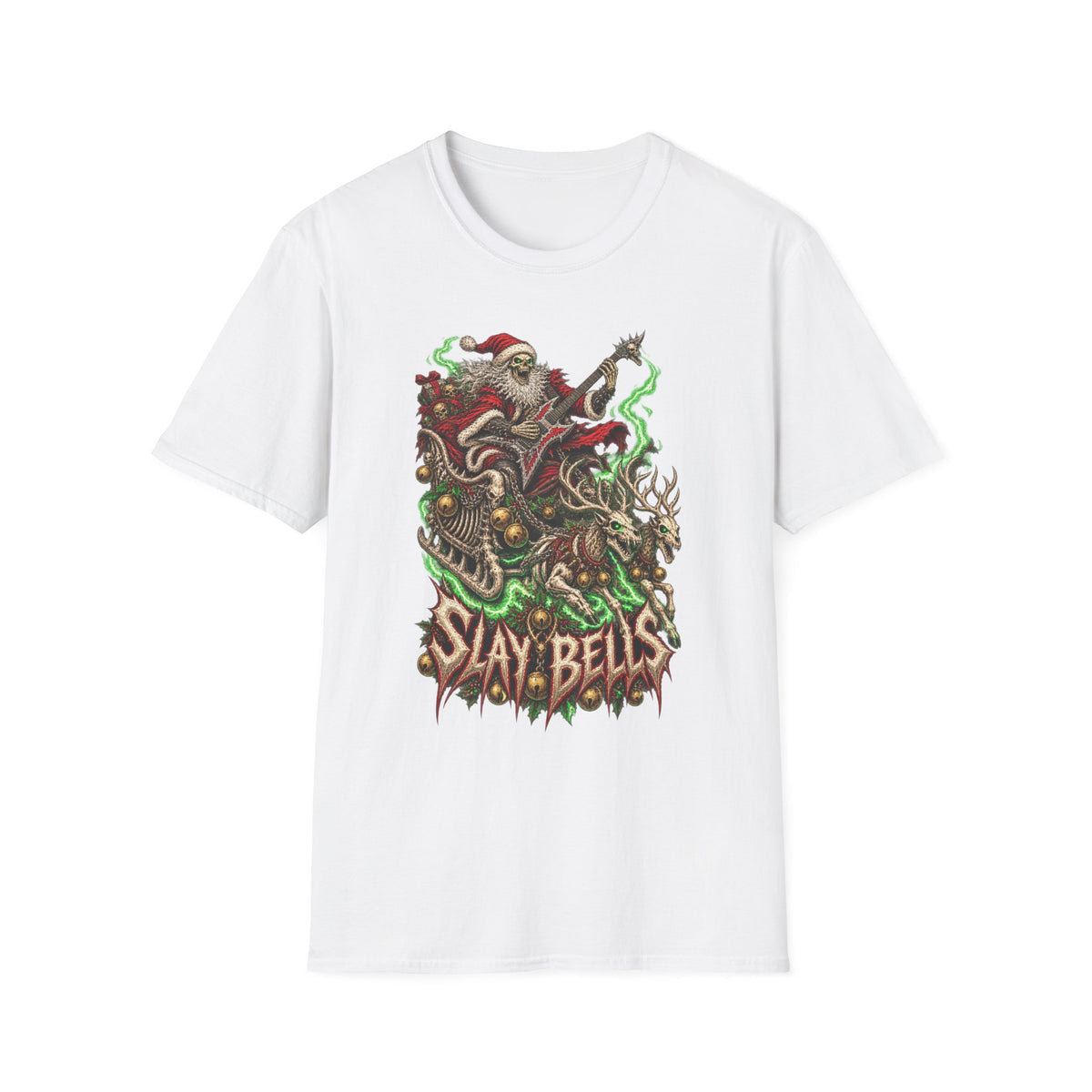 Slay Bells | Santa Clauses Horror Christmas T-Shirt