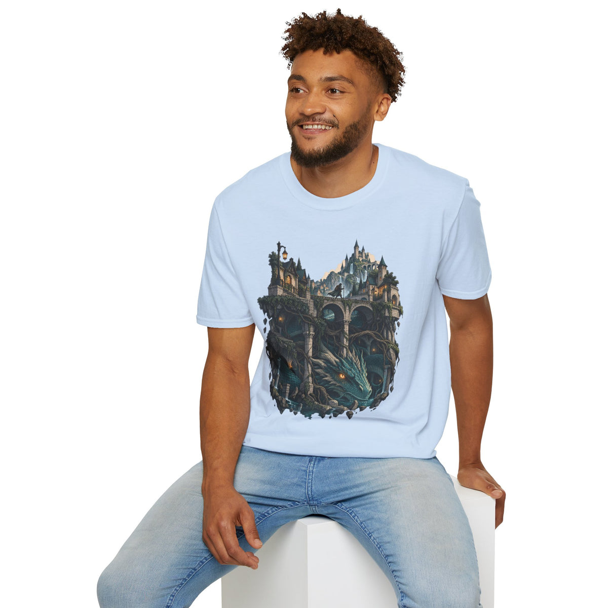 Quests and Adventures | Japanese Style | Anime Fantasy Dragon Castle T Shirt