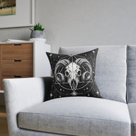 Ram Horned Skull Gothic Geometric Cushion | Decorative Sofa Pillow