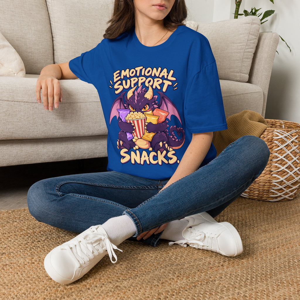 Emotional Support Snacks | Cute Dragon Eating Popcorn Anime Shirt