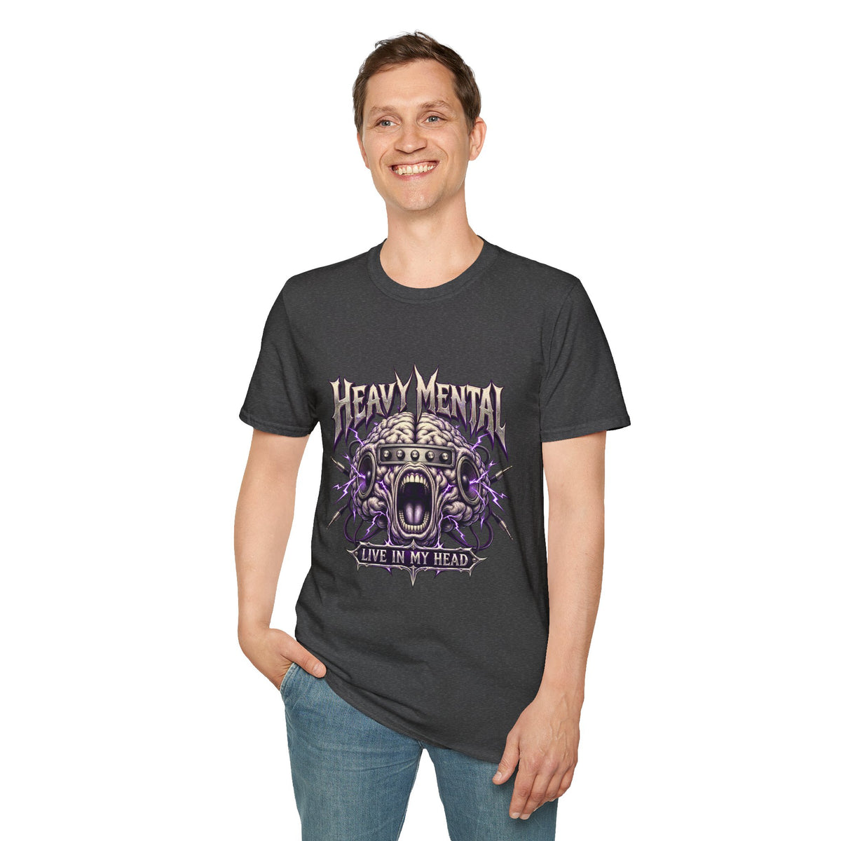 Heavy Mental T-Shirt | Live In My Head' Metal Graphic Tee