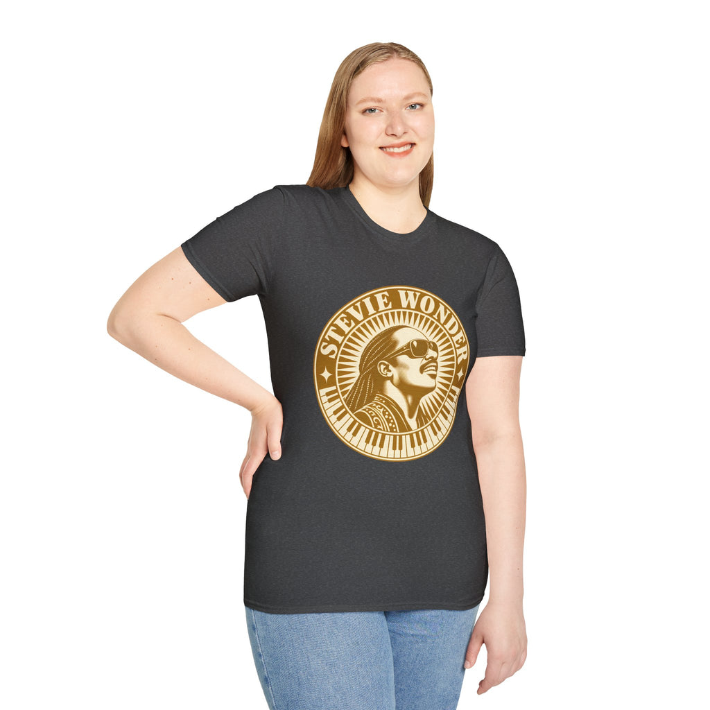 Stevie Wonder Graphic T-Shirt - Vintage Gold Portrait Tee