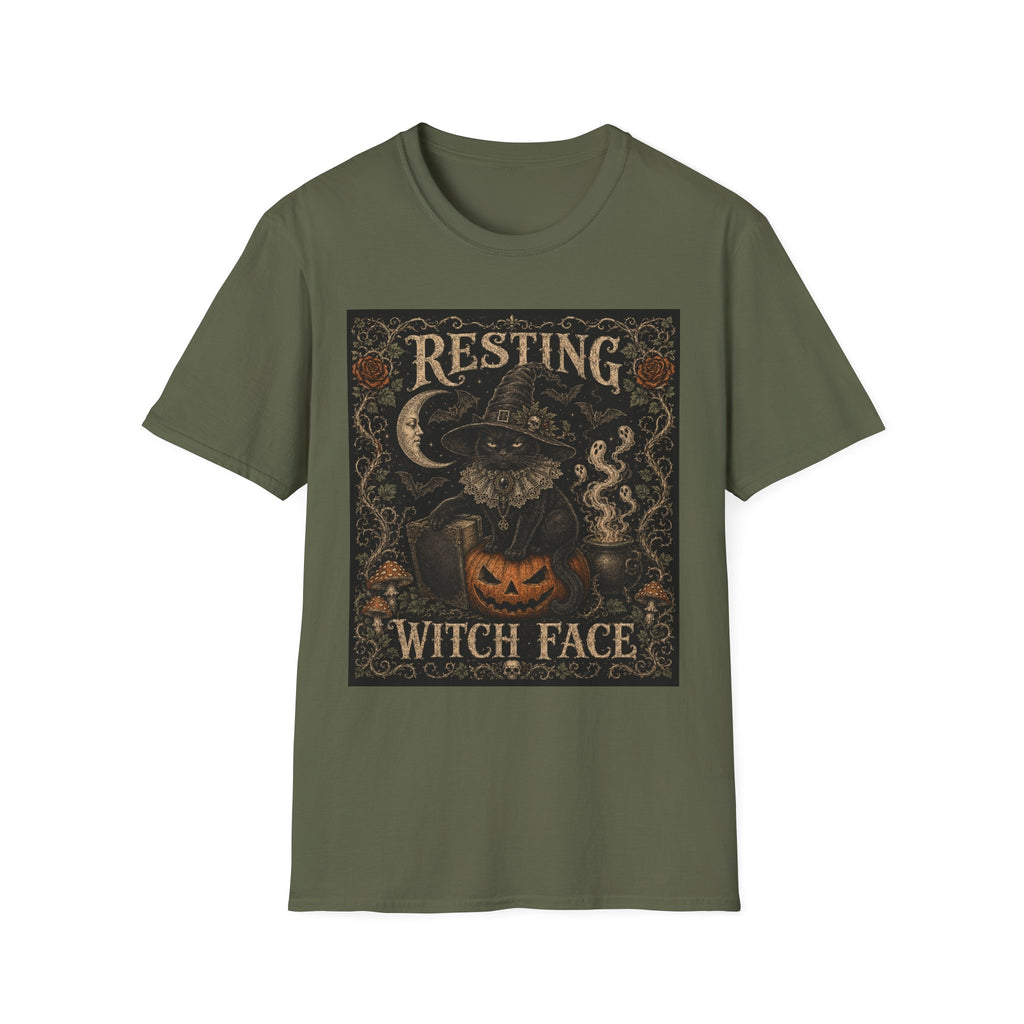 Resting Witch Face T-Shirt — Vintage Halloween Witch Graphic Tee