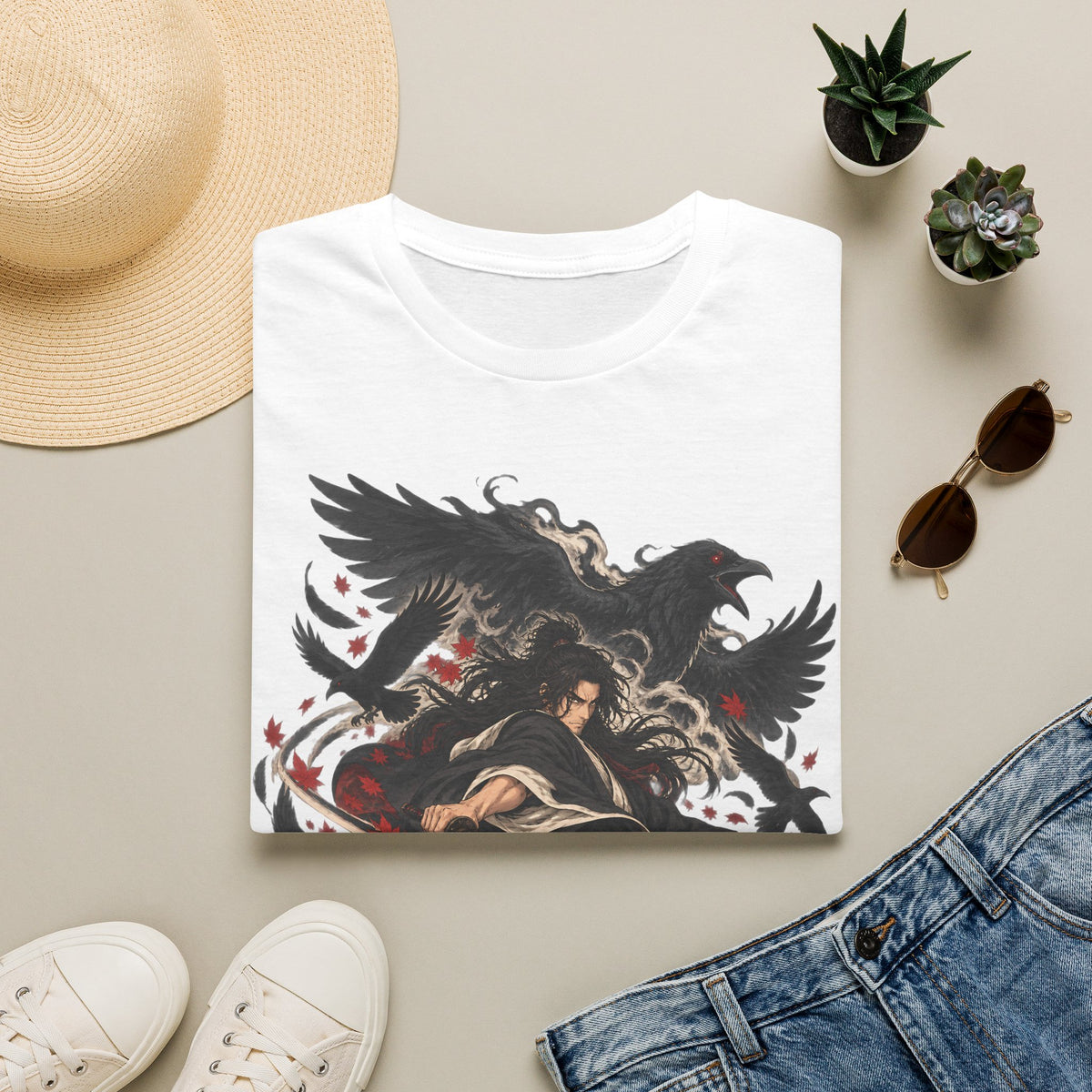 Raven Master | Japanese Samurai | Dark Fantasy T-Shirt