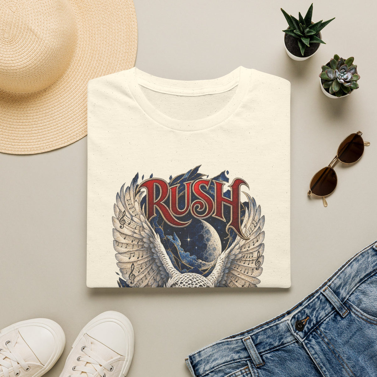 Rush | Fly by Night | Prog Rock | Owl Band Graphic T-Shirt