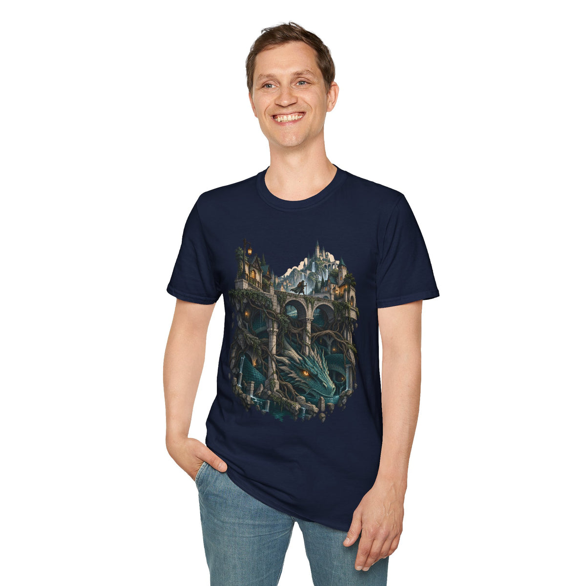 Quests and Adventures | Japanese Style | Anime Fantasy Dragon Castle T Shirt