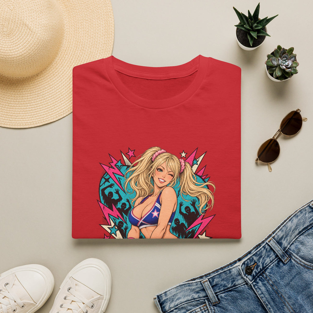 Juliet Starling | Lollipop Chainsaw | Zombie Game | Sexy Pin Up Girl T Shirt