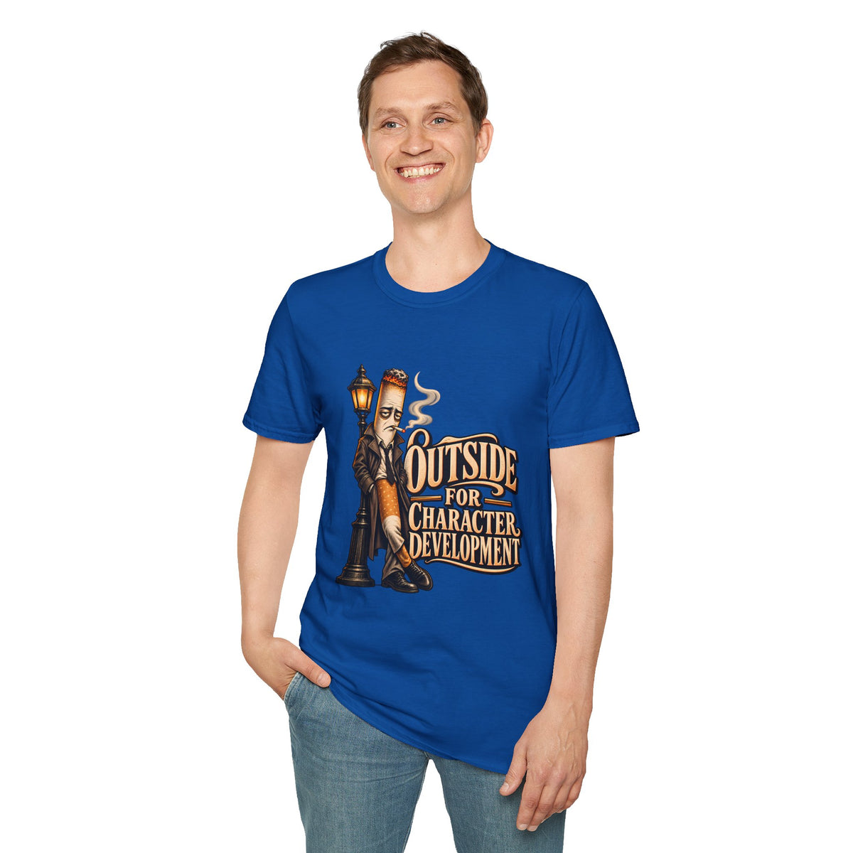 Outside for Character Development | Humorous Vintage Cigarette Graphic