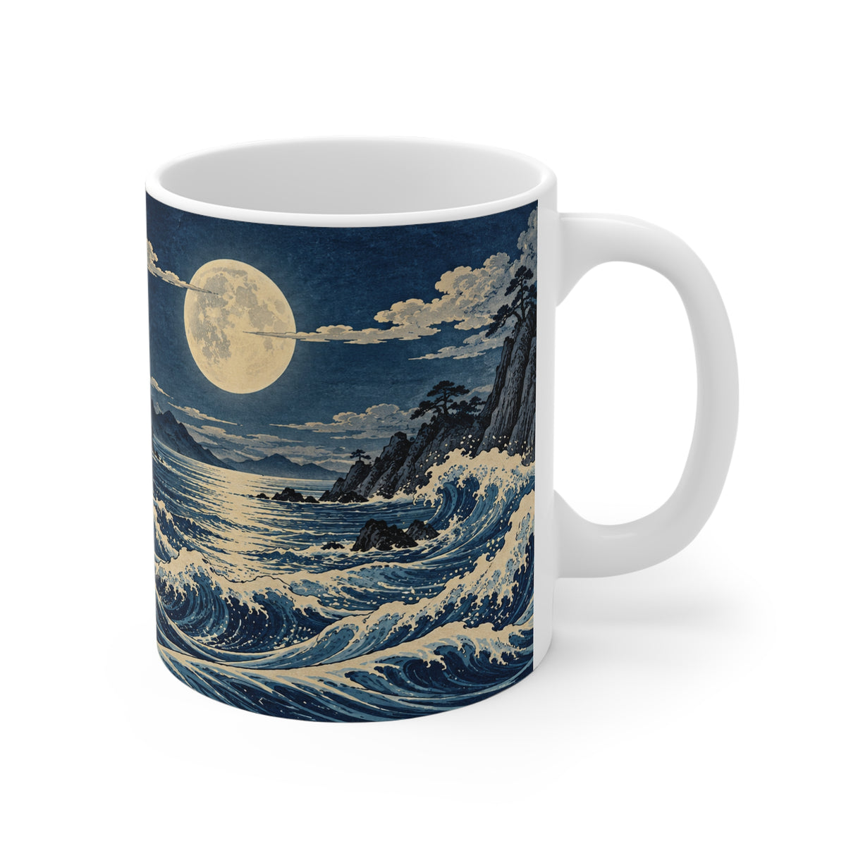 Moonlit Waves | Classic Art Coffee Mug Gift (11oz)