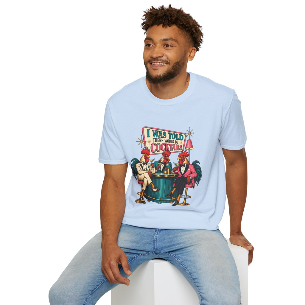 I Was Told There Would Be Cocktails T-Shirt | Retro Flamingo Bar Cocktail Tee