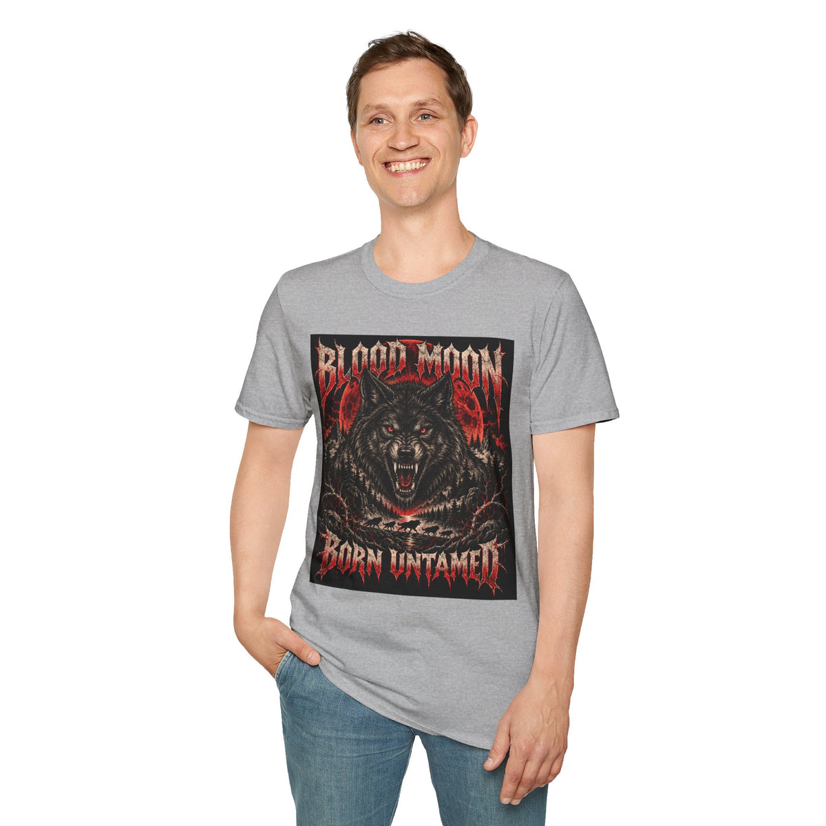 Blood Moon Wolf T-Shirt — Born Untamed Graphic Tee