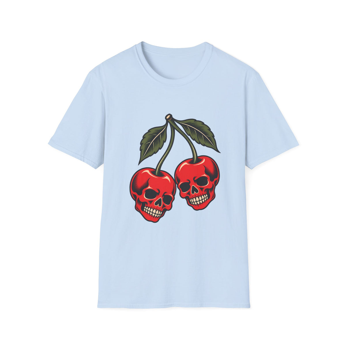 Skull Cherries | Tattoo Style | Gothic Cherry Graphic Tee
