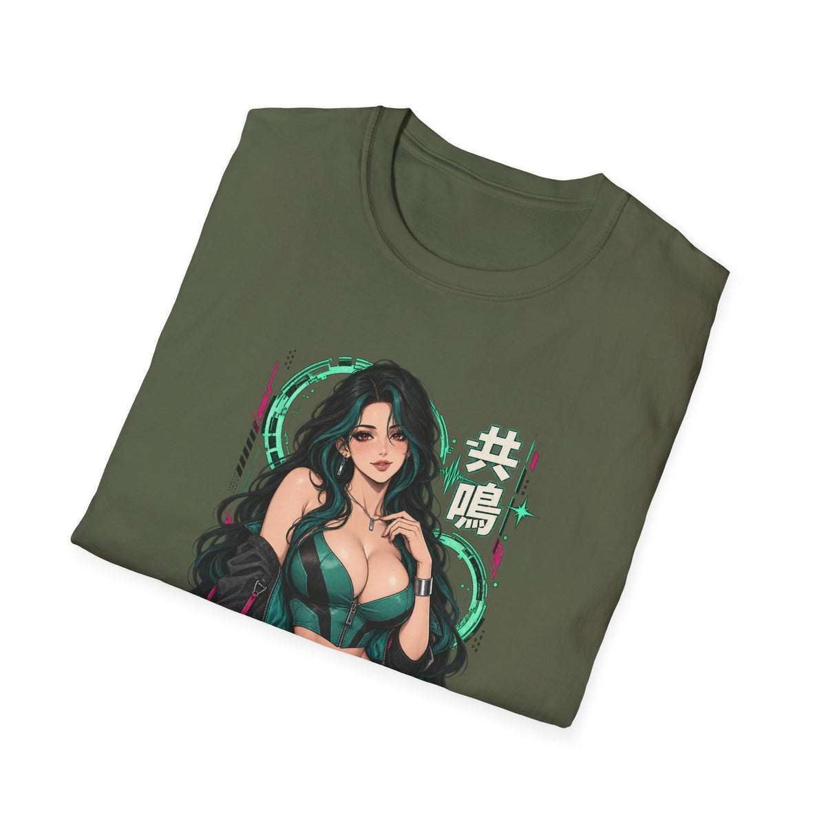 Jade | Sexy Anime Pin Up Girl | Waifu Graphic T‑Shirt