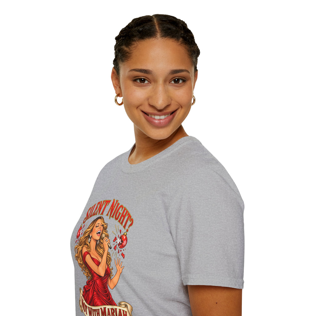 Mariah Carey Christmas T-Shirt | Silent Night? Not With Mariah Retro Holiday Tee