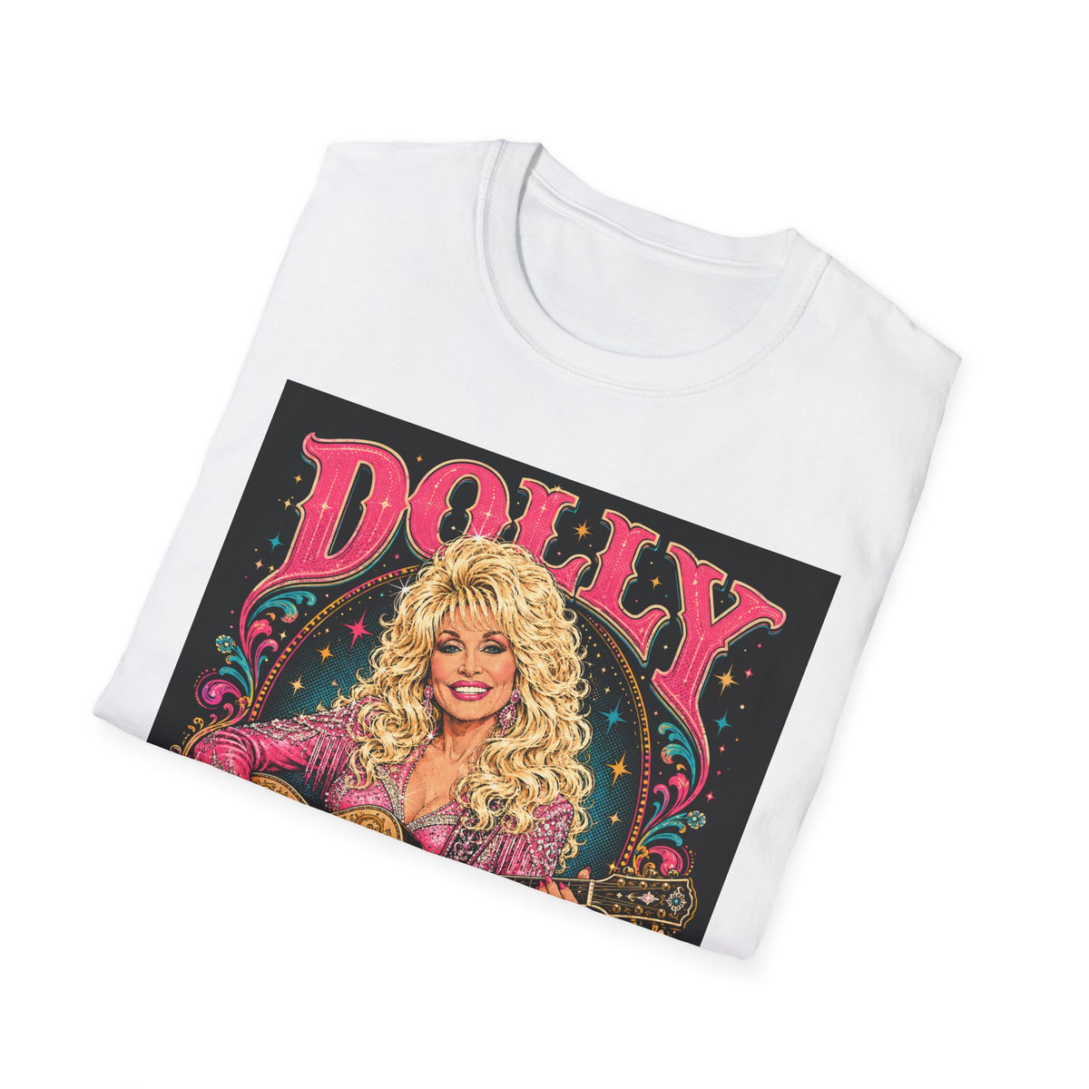 Country Music Graphic T-Shirt — "DOLLY" Retro Guitar Design