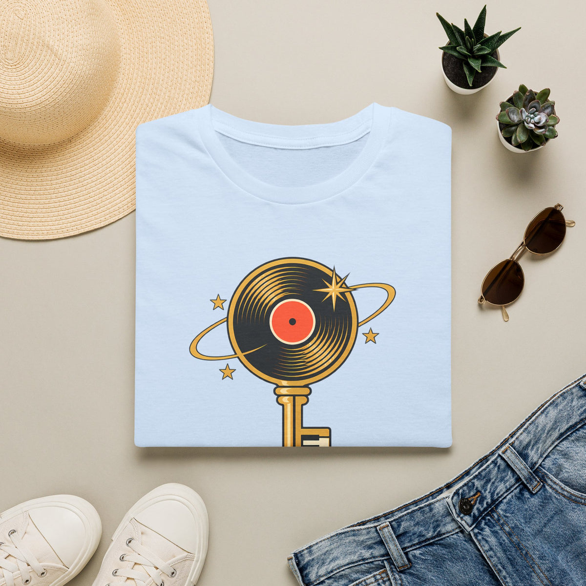 Stevie Wonder 'The Key' Record Key T-Shirt - Retro Music Tribute Tee