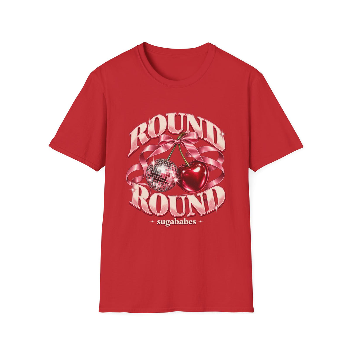 Round Round | Sugababes | Cherries and Disco Ball Graphic T Shirt