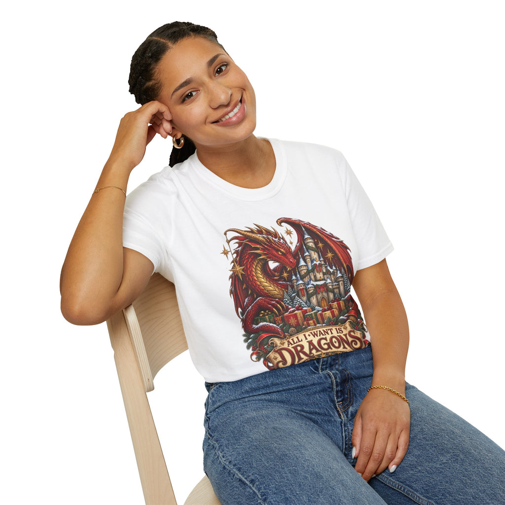 All I Want For Christmas | Dragon Castle T-Shirt