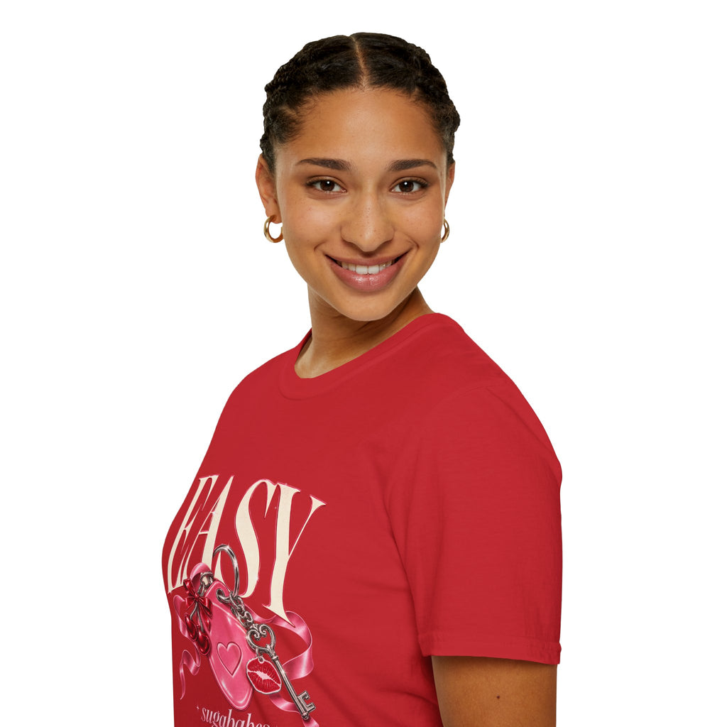 Sugababes | Easy Lockheart Pink Key & Heart Graphic T Shirt
